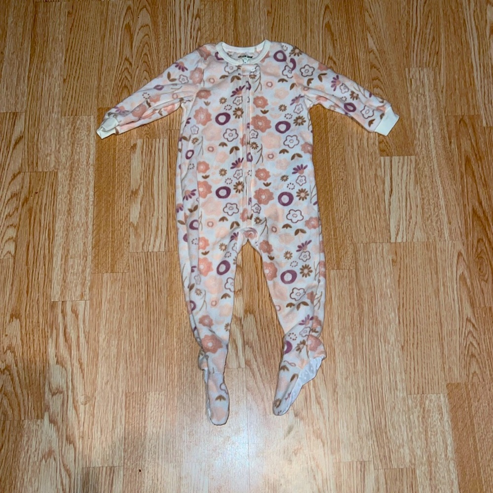 Chick Peas Pajamas 18 Month Fleece Light Floral